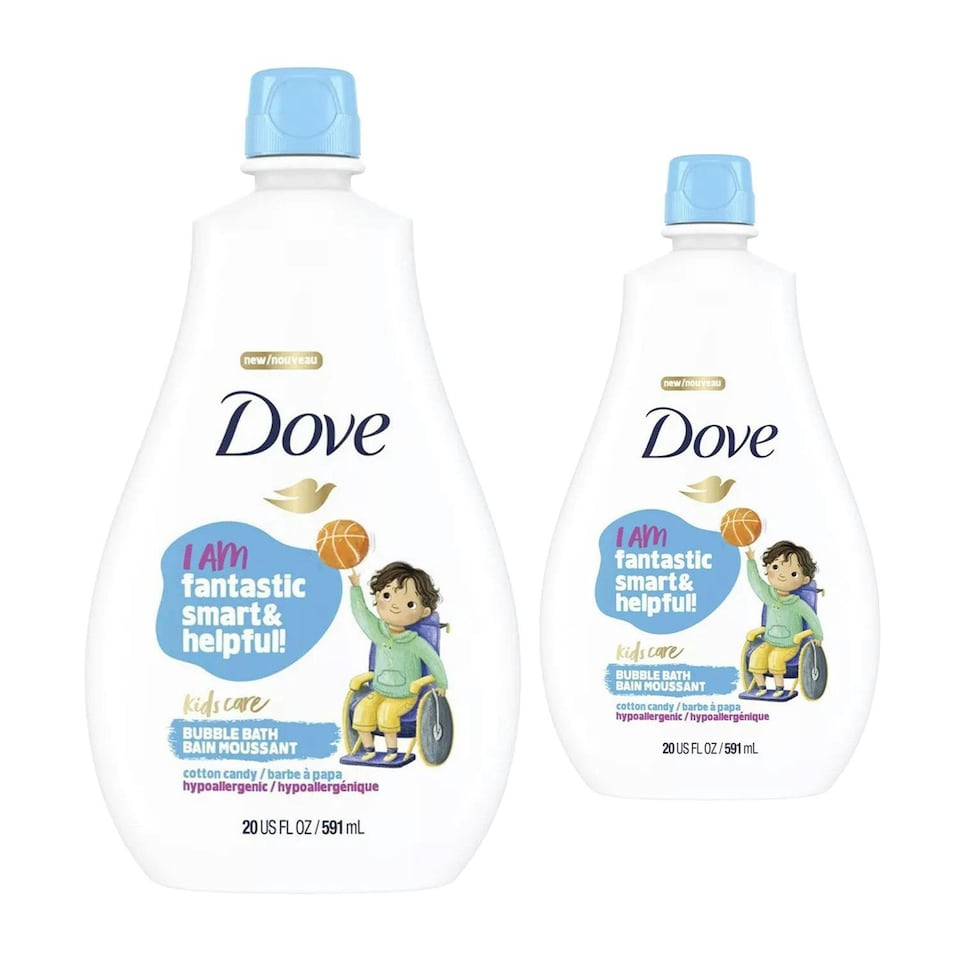 image 1 of Dove Kids Care Hypoallergenic Awesome Bubble Bath, Cotton Candy, 591ml, 2pk