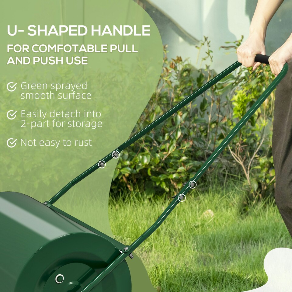 image 1 of Outsunny 63 L Lawn Roller Large Heavy Duty Metal Sand or Water Filled