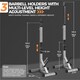 image 3 of Yaheetech Pair of Adjustable Weights Bar Barbell Rack Black