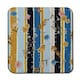 image 3 of Beautiful meadow flowers on candy colorful brush stripe (Coaster)