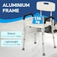 image 4 of HOMCOM Light Weight Aluminum Shower Bench Portable Lift Chair w/ Back & Armrest
