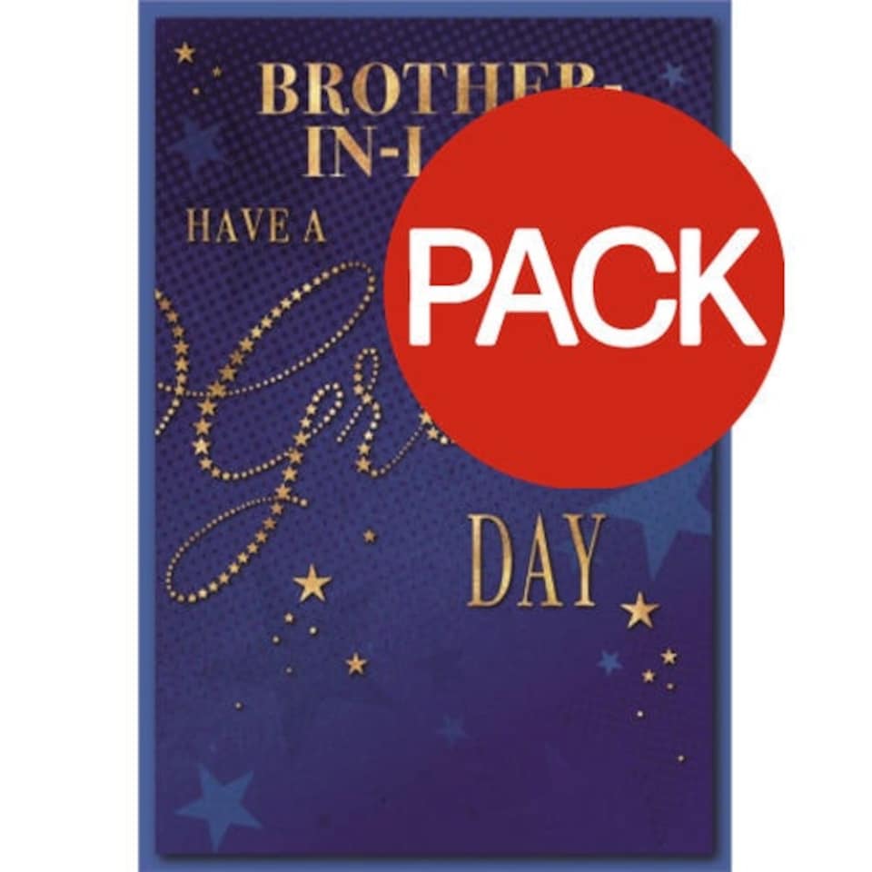 Simon Elvin Brother In Law Have A Great Day Greetings Card (Pack of 6) - Blue/Gold - One Size