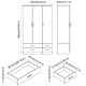 image 7 of 3 Door 4 Drawer Wardrobe With Hanging Rail And Storage Shelf | Black | Black Carcass & Ash Grey Door | 1