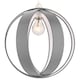 image 2 of Modern Grey Faux Silk Fabric Cocoon Globe Design Ceiling Pendant Light Shade | Grey | Grey | 1
