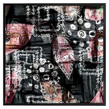 Boho pattern with feathers (Picture Frame) Black | XL
