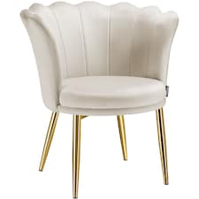 Armchair Stella - faux fur or velvet, thick padding, 67x64x76cm | Cream | velvet look cream/gold | One Size | 1