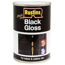 Rustins - Quick Dry Black Gloss 1 Litre