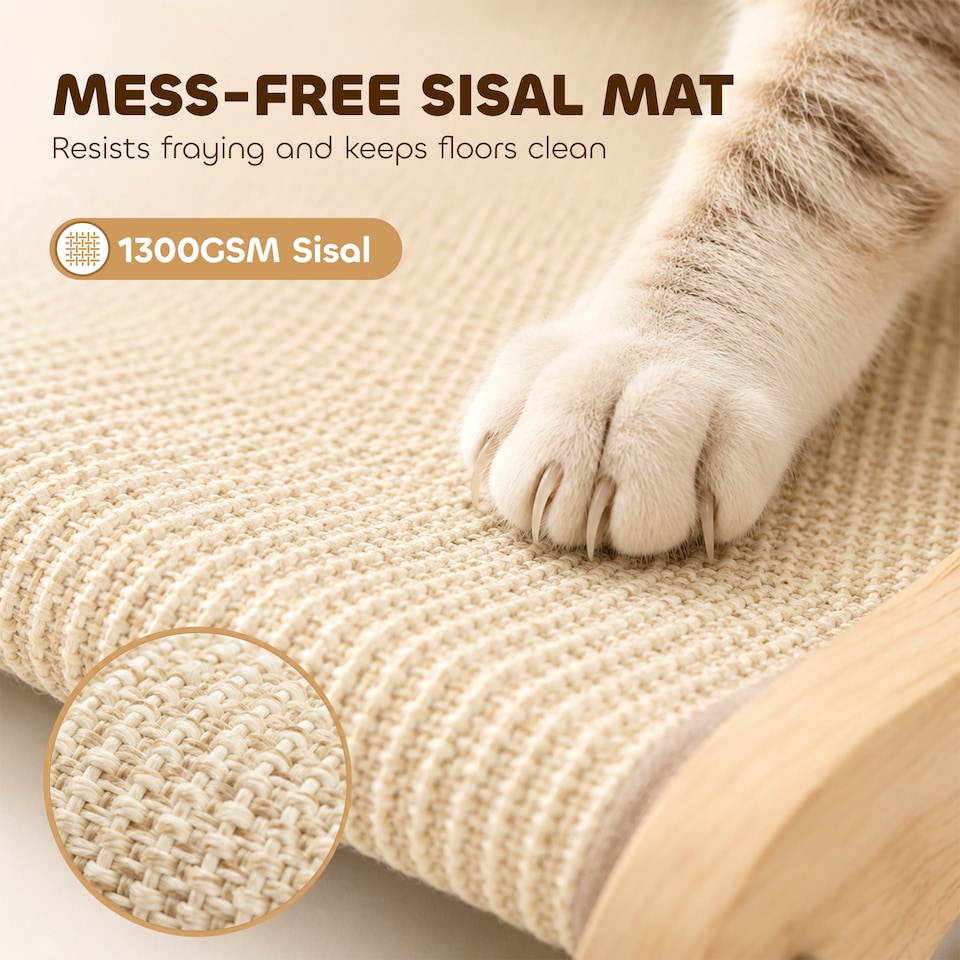 image 1 of PawHut 2 in 1 Sisal Cat Scratcher Bed Cat Scratching Board and Lounger