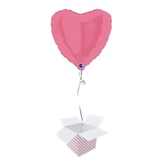 Bubblegum Pink Heart Foil Helium Balloon - Inflated Balloon in a Box