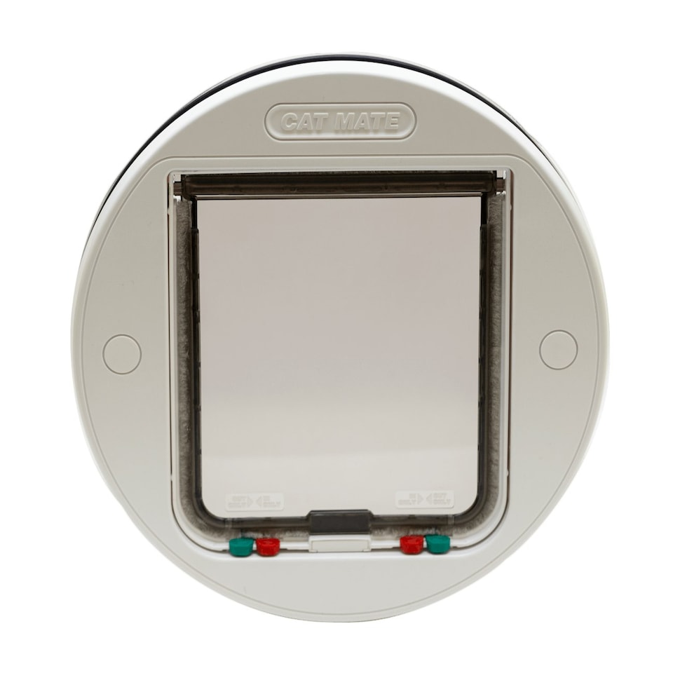 image 1 of Cat Mate Large Glass & Wall Fitting Cat Flap – White (357W)