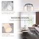image 3 of HOMCOM Modern Chandelier, SemiFlush Mount Ceiling Light with 2 Light, E27 Bulb Base for Hallway, Dining Room, Living Room, White and Silver