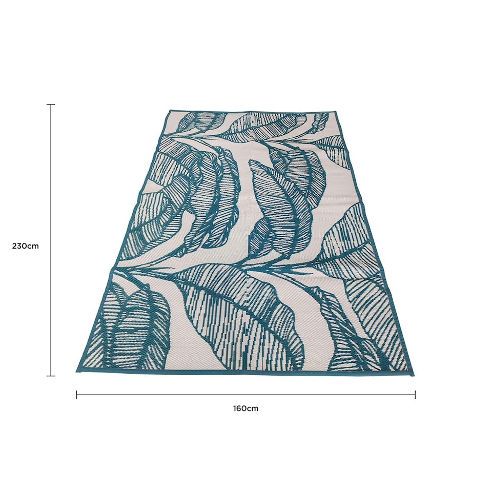 image 1 of Charles Bentley Teal Blue Weatherproof Outdoor Rug 160x230cm