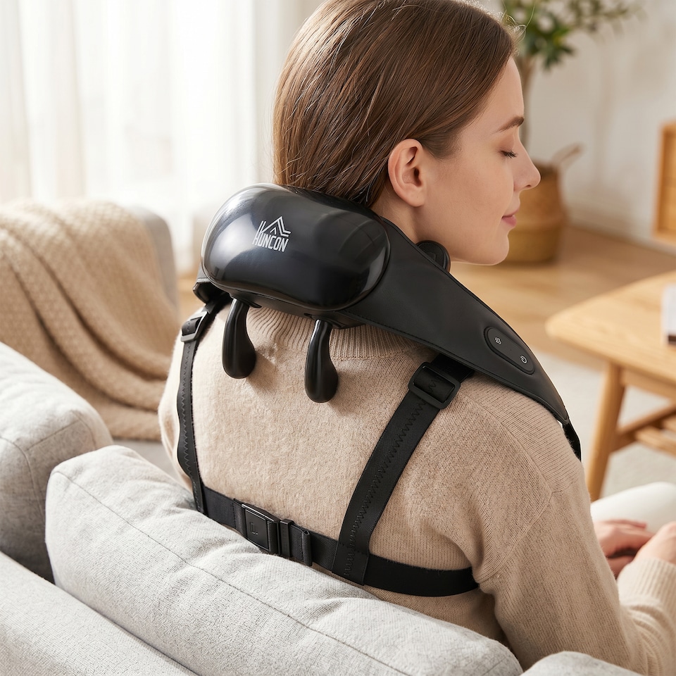 image 1 of HOMCOM Cordless Neck Massager with Heat, 4D Shiatsu Shoulder Massager