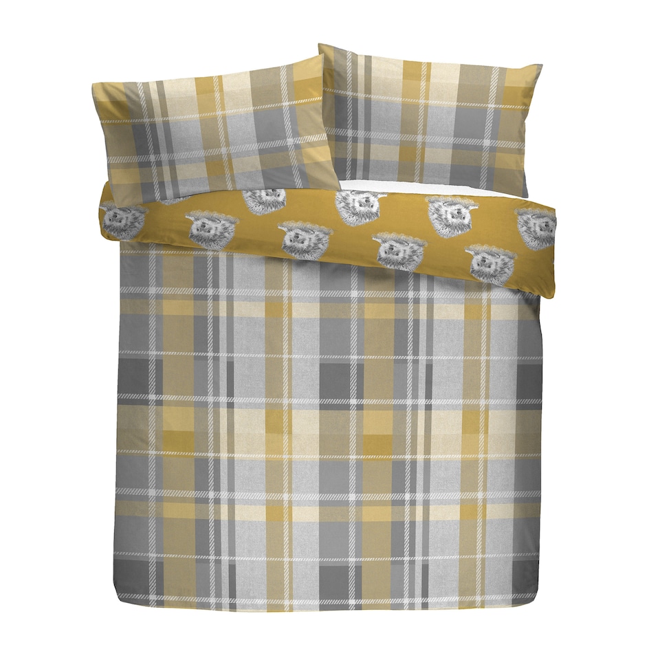 image 1 of D & D Colville Check Duvet Cover Set Ochre