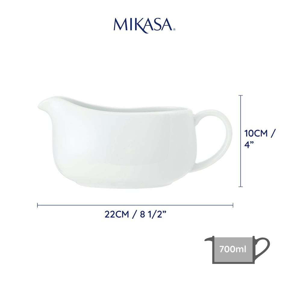 image 1 of Mikasa Gravy Boat White Porcelain 700ml