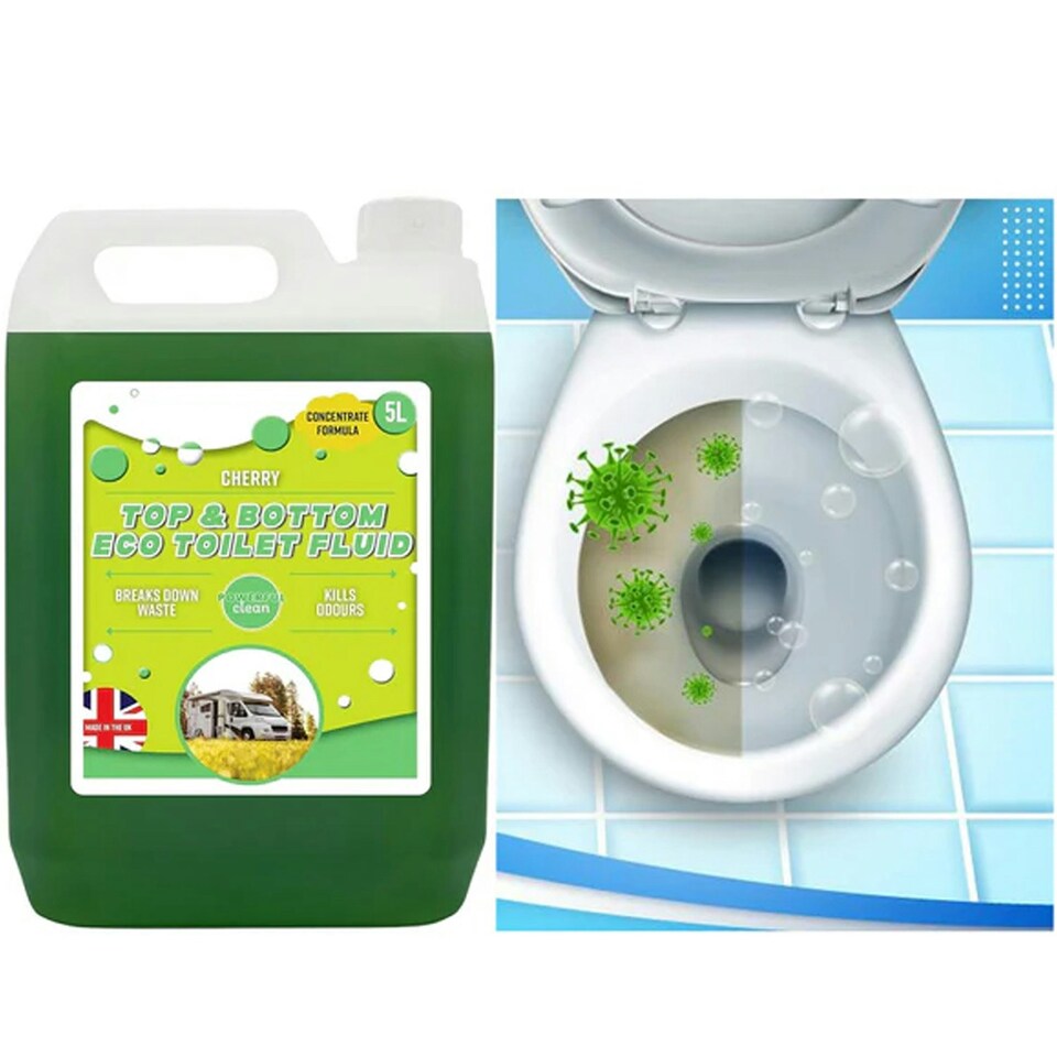 image 1 of 1 x Powerful 5 Litre Top & Bottom Toilet Fluid Cleaner Breaks Down Waste Kills Odours