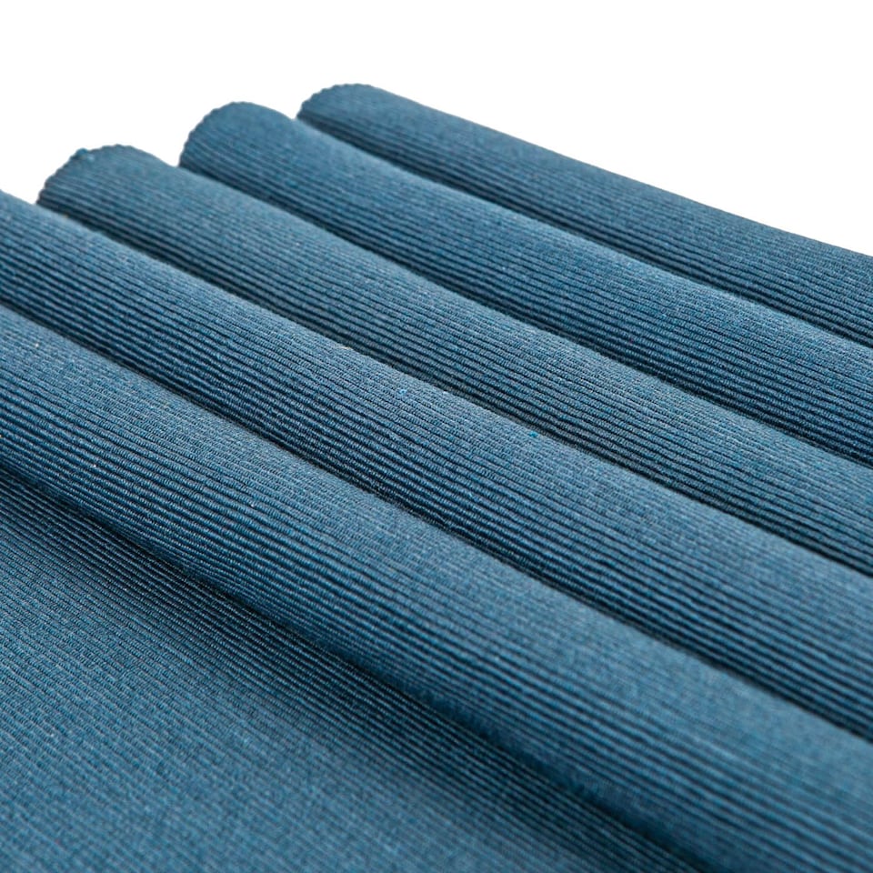 image 1 of Nicola Spring Cotton Fabric Placemats - Denim - Pack of 6 | Blue | Blue