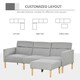 image 4 of HOMCOM Upholstered Sofa bed Reversible Sectional Sofa Set linen-Touch Sleeper