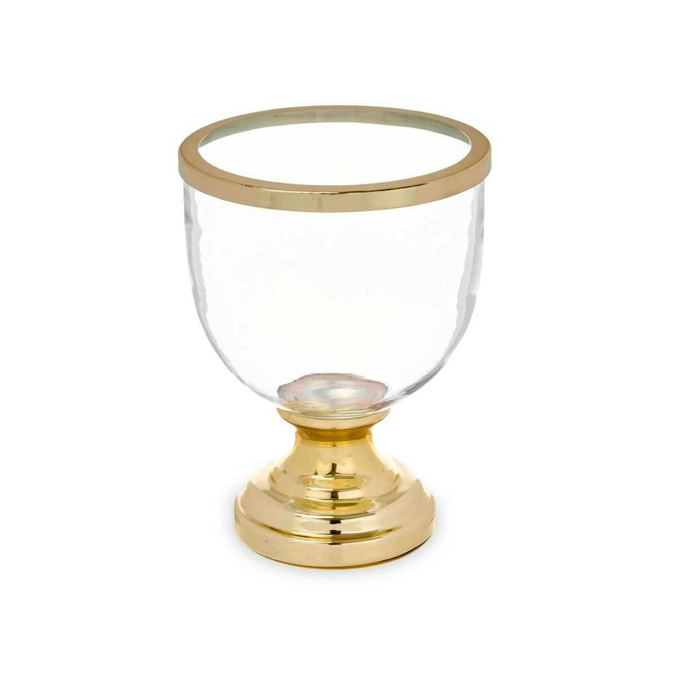 image 1 of Candleholder Wineglass Golden Steel 17,3 x 23,5 x 17,3 cm (6 Units) N/A