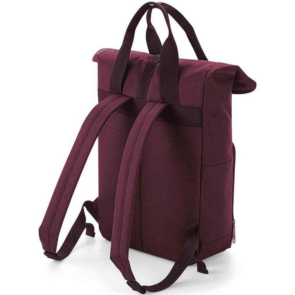 image 1 of Bagbase Unisex Adult Roll Top Twin Handle Backpack - Burgundy - One Size