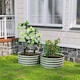 image 8 of Outsunny Set of 2 Raised Garden Bed Metal Planter Box with Safety Edging, Grey