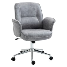 Vinsetto Swivel Computer Office Chair Mid Back Desk Chair, Light Grey