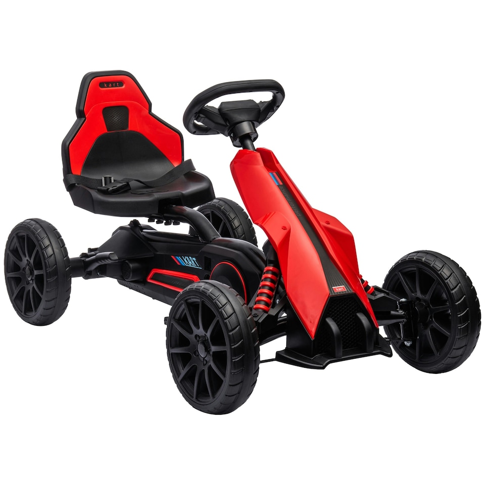 image 1 of HOMCOM Children Pedal Go Kart w/ Adjustable Seat, Handbrake - Red