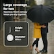 image 3 of Umbrella Reinforced Windproof J-Handle Water-Resistant Cover Travel - Unisex 103cm Canopy