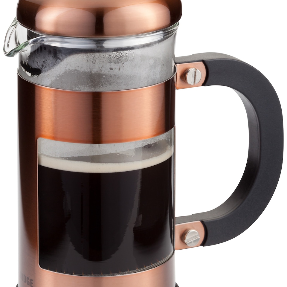 image 1 of Judge Glass Cafetiere 3 Cup Coffee Maker Copper Finish 350ml