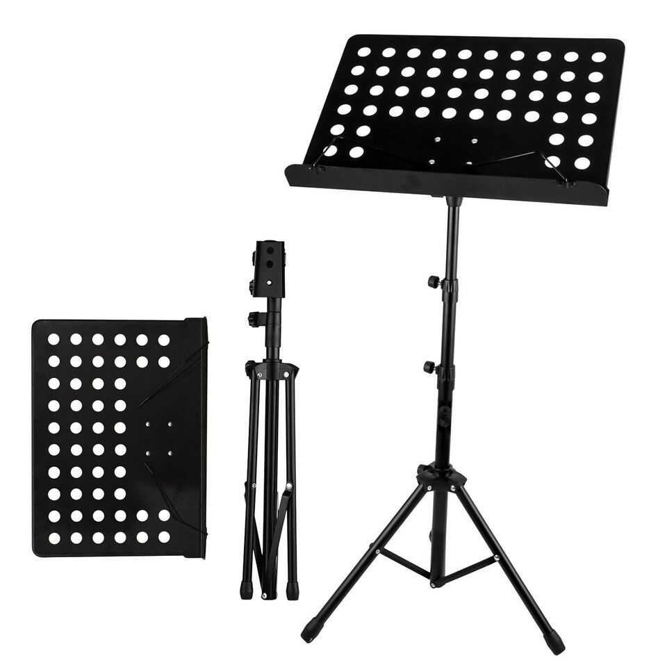 image 1 of Portable Music Stand Height Adjustable Orchestral Sheet Book Holder Tripod