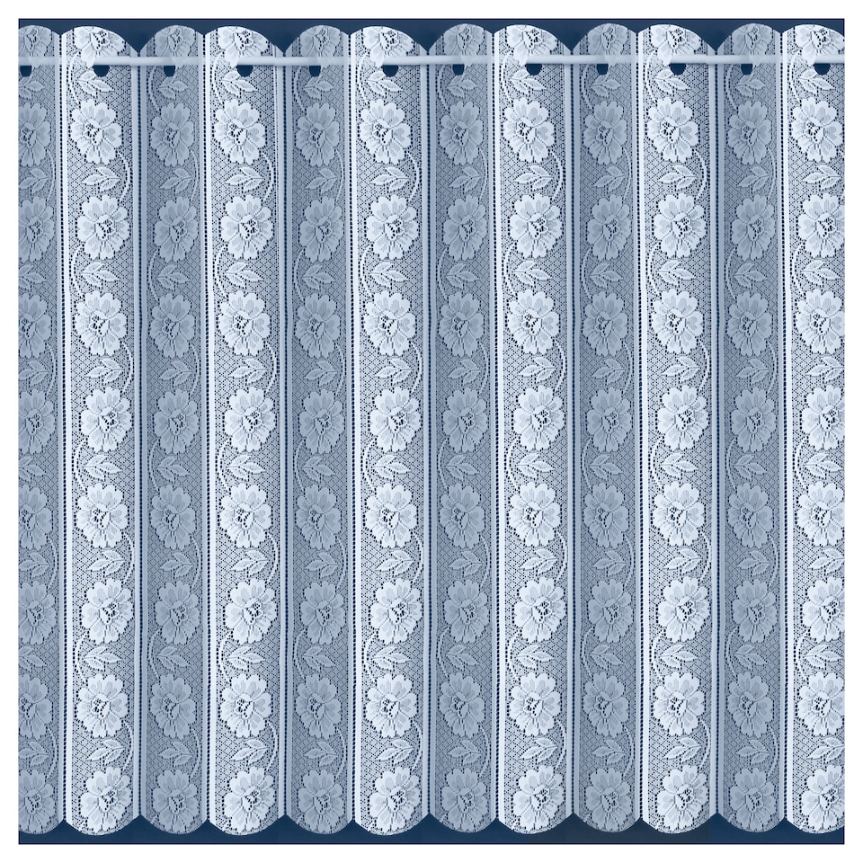 image 1 of White Floral Textured Voile Louvre Vertical Pleated Window Blind Panel - 72" x 72"