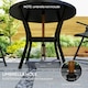 image 4 of Outsunny 90 cm Garden Dining Table, Round Garden Table w/ Parasol Hole Black