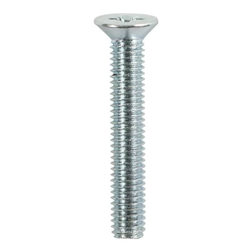image 1 of Timco - Metric Threaded Machine Screws - PZ - Countersunk - Zinc (Size M4 x 12 - 100 Pieces)