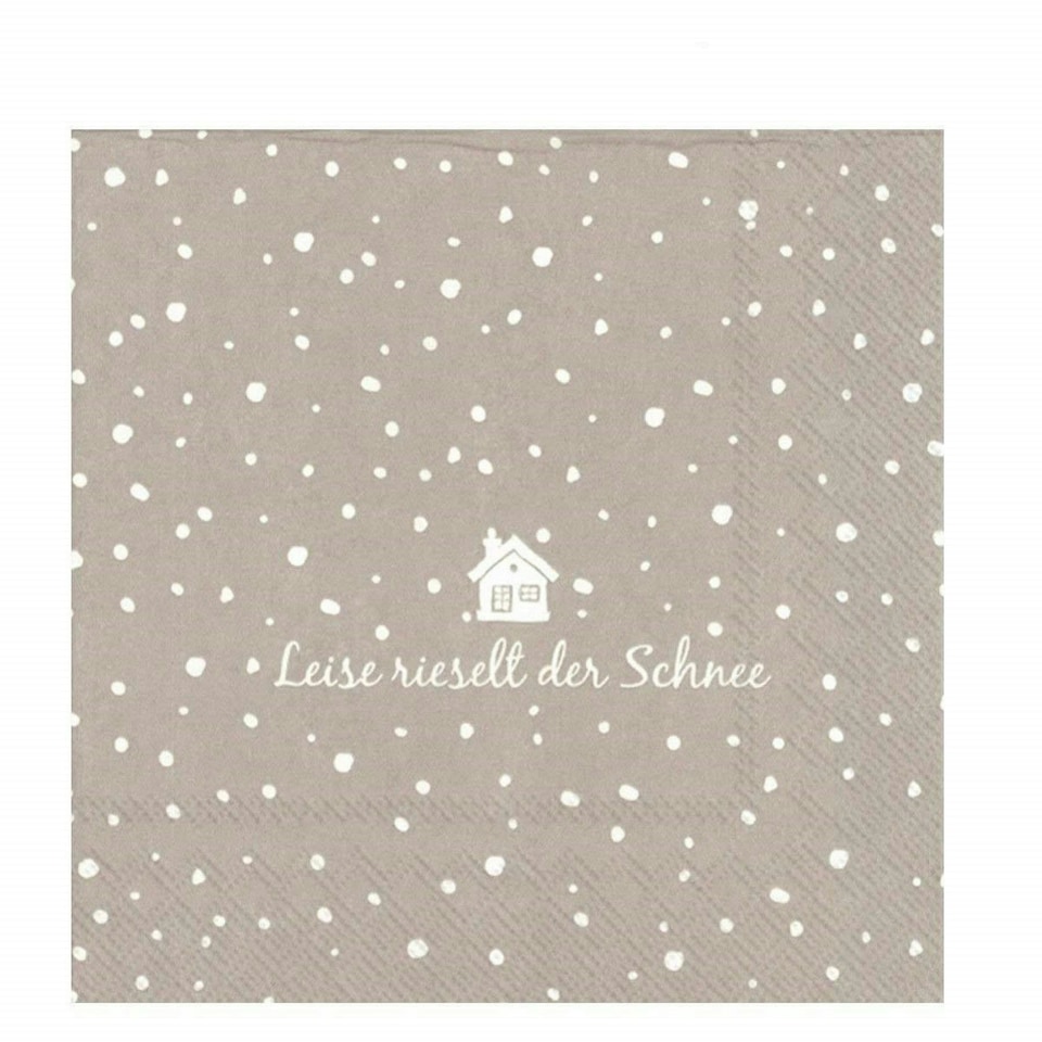 IHR Lunch Napkins Leise Rieselt R Schnee (German) Linen    33cm 3ply 20 Pack