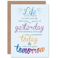 Phrase Motivation Yesterday Today Tomorrow Quote Card