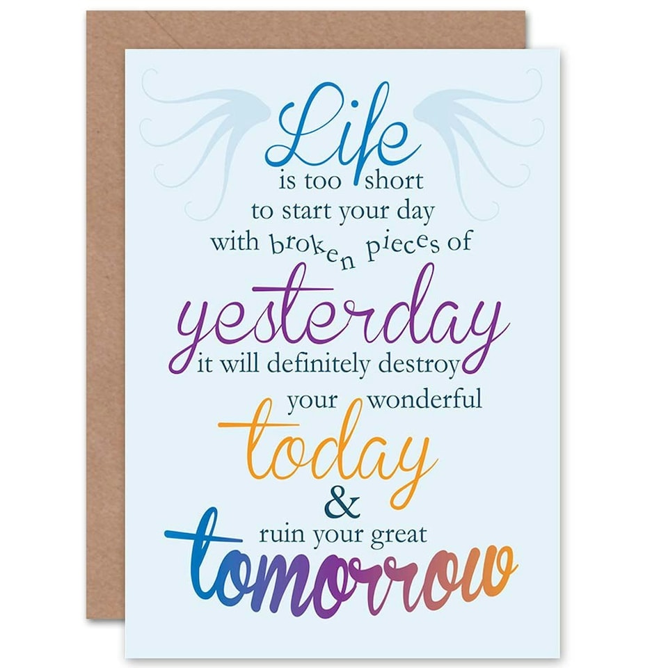 image 1 of Phrase Motivation Yesterday Today Tomorrow Quote Card