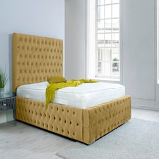 Orella Plush Small Double Bed Frame - Beige
