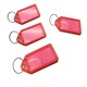 image 2 of Pack of 50 Large Red Identity Tag Key Rings - Sliding Fob Keyrings Coloured