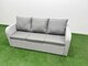 image 3 of Fimous PE Rattan Garden Furniture Set Reclining Chair Sofa Double Love Seat 2 Seater Sofa Lounge Set Rectangular Dining Table 2 Stools Side Table Light Grey