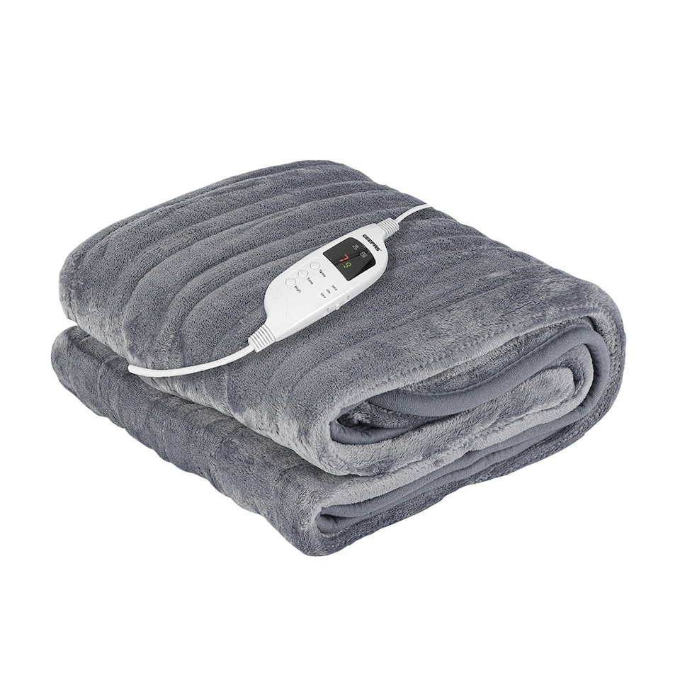 image 1 of GEEPAS Electric Heated Blanket Flannel Fleece Throw 130x160cm