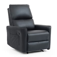 Madrid Manual Recliner Air Leather Chair | Black | Black | One Size
