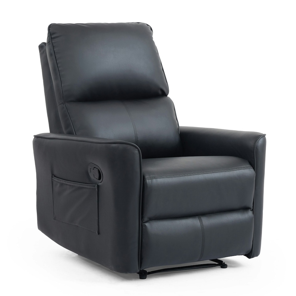 image 1 of Madrid Manual Recliner Air Leather Chair | Black | Black | One Size