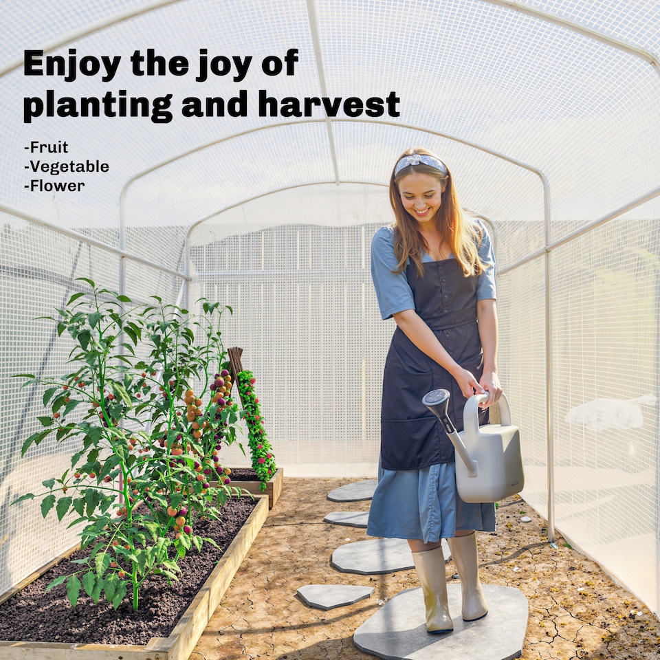 image 1 of Outsunny 3 x 2 x 2m Polytunnel Greenhouse with Door, Galvanised Steel Frame