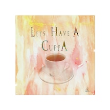 Lets Have A Cuppa Splash Back | White