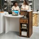 image 8 of COSTWAY Reception Desk with Lockable Drawer White White