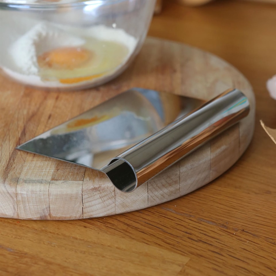 image 1 of Argon Tableware Stainless Steel Dough Scraper - 13.5cm