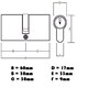 image 2 of Golden Grace Thumb Turn Euro Cylinder Lock in Satin Nickel Finish, Euro Door Barrel Lock with 3 Keys - 30T/30, 60 mm Grey