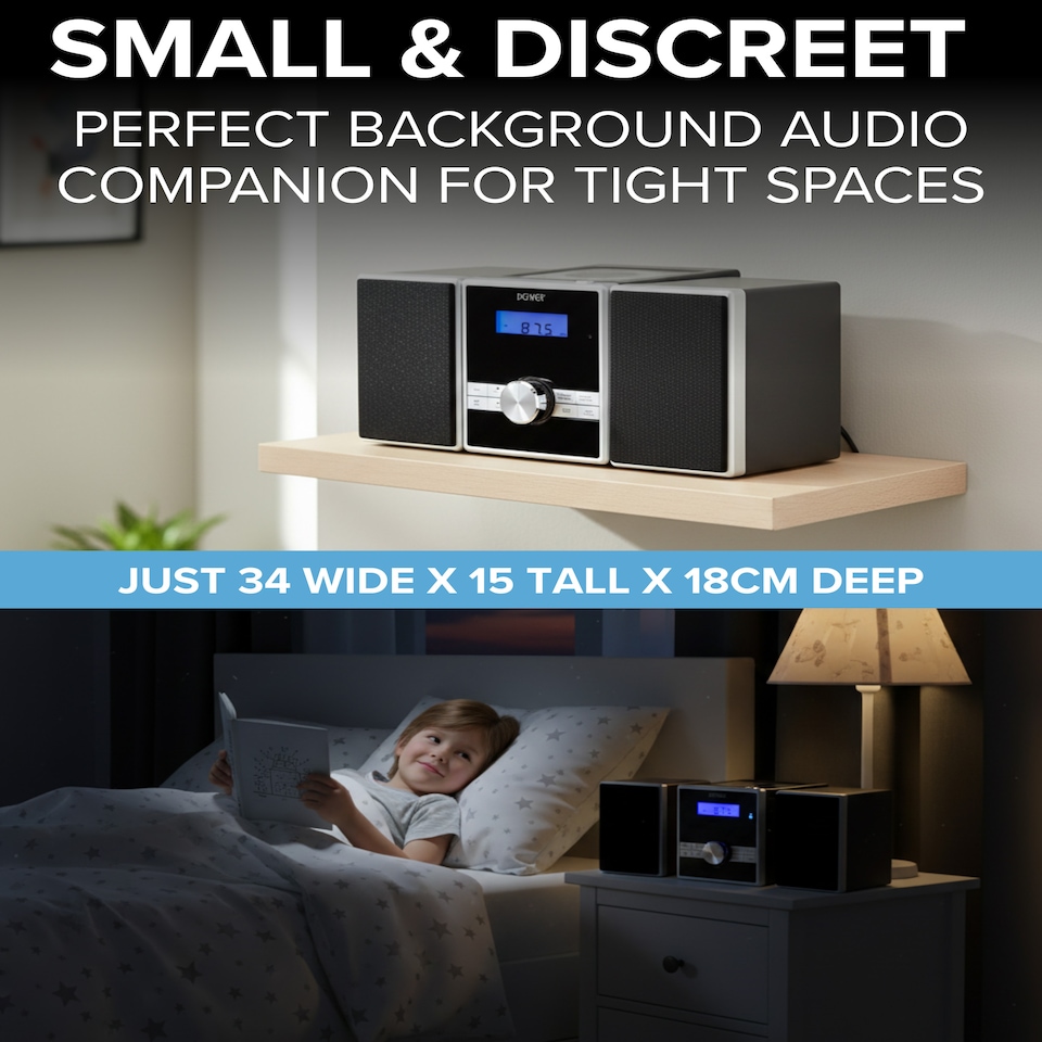 image 1 of Denver Mini HiFi System CD Player For Home With Speakers - CD Micro System Mains Operated - MCA-230