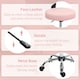 image 10 of HOMCOM Rolling Stool with Backrest, Wheels, Faux Leather Salon Chair White
