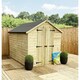 image 2 of 14 x 8 Pressure Treated Tongue And Groove Double Door Apex Shed - 4 Windows + Low Eaves (14' x 8') / (14ft x 8ft) (14x8)